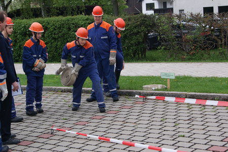 Ausrollen eines C- Schlauchs in das seitlich begrenzte Feld